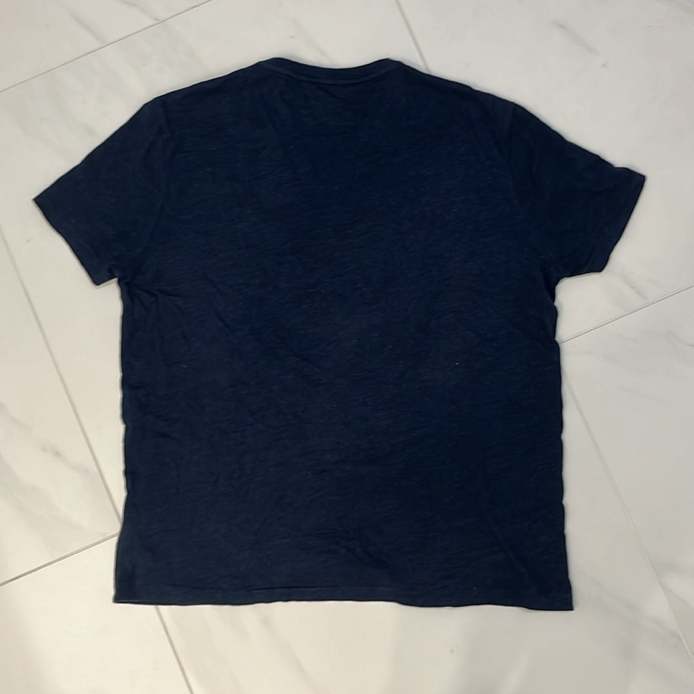 Ralph Lauren polo T-shirt V-neck navy blue 100% cotton man size large - Picture 6 of 6